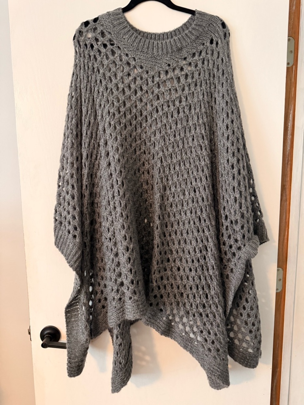 torrid Grey Open-Knit Sweater Poncho